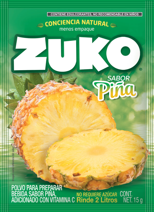 Concentrado En Polvo Zuko piña 15 Gr