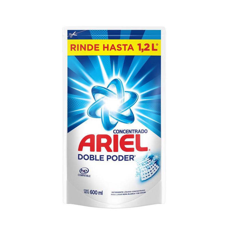 Detergente Liquido Ariel Doble Poder Cont. 600ml.